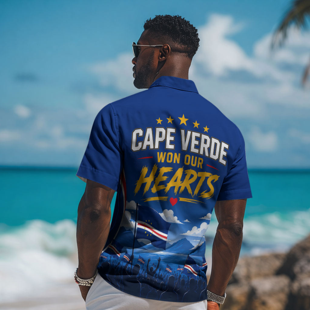 Cape Verde Won Our Hearts Soccer Hawaiian Shirt Blue Sharks Football Mascot Patriotic National Team