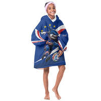 Cape Verde Won Our Hearts Soccer Kid Wearable Blanket Hoodie Blue Sharks Football Mascot Patriotic National Team