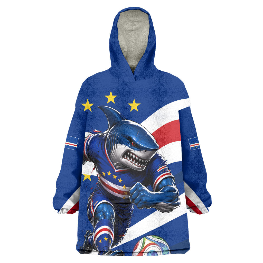 Cape Verde Won Our Hearts Soccer Kid Wearable Blanket Hoodie Blue Sharks Football Mascot Patriotic National Team