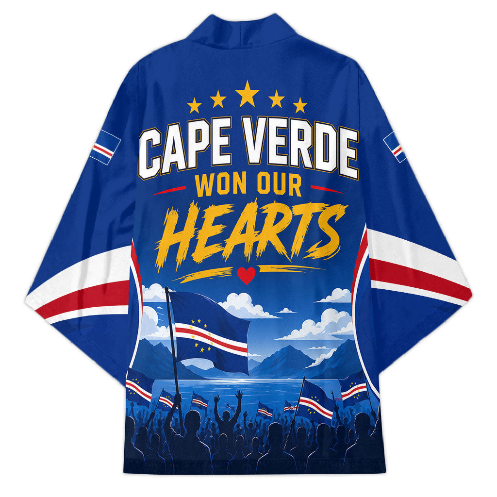 Cape Verde Won Our Hearts Soccer Kimono Blue Sharks Football Mascot Patriotic National Team