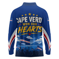 Cape Verde Won Our Hearts Soccer Long Sleeve Polo Shirt Blue Sharks Football Mascot Patriotic National Team