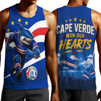 Cape Verde Won Our Hearts Soccer Men Tank Top Blue Sharks Football Mascot Patriotic National Team