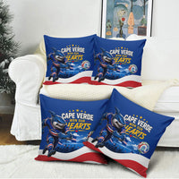 Cape Verde Won Our Hearts Soccer Pillow Cover Blue Sharks Football Mascot Patriotic National Team
