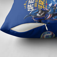 Cape Verde Won Our Hearts Soccer Pillow Cover Blue Sharks Football Mascot Patriotic National Team