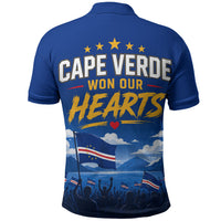 Cape Verde Won Our Hearts Soccer Polo Shirt Blue Sharks Football Mascot Patriotic National Team