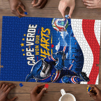 Cape Verde Won Our Hearts Soccer Puzzle Blue Sharks Football Mascot Patriotic National Team