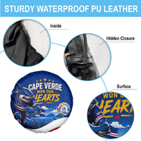 Cape Verde Won Our Hearts Soccer Spare Tire Cover Blue Sharks Football Mascot Patriotic National Team