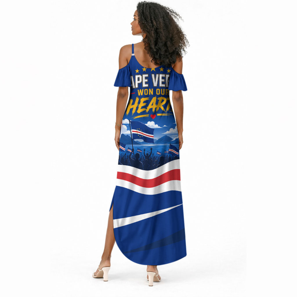 Cape Verde Won Our Hearts Soccer Summer Maxi Dress Blue Sharks Football Mascot Patriotic National Team