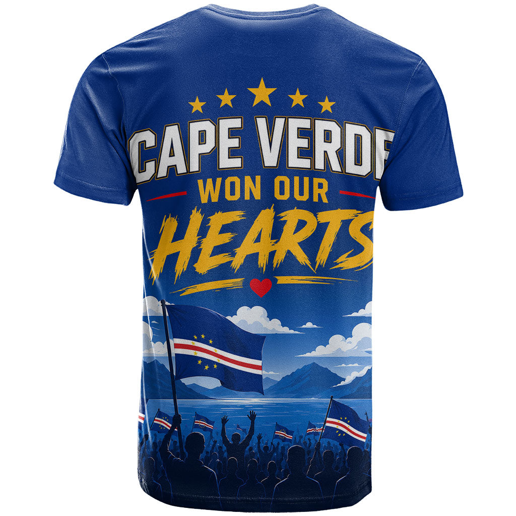 Cape Verde Won Our Hearts Soccer T shirt Blue Sharks Football Mascot Patriotic National Team
