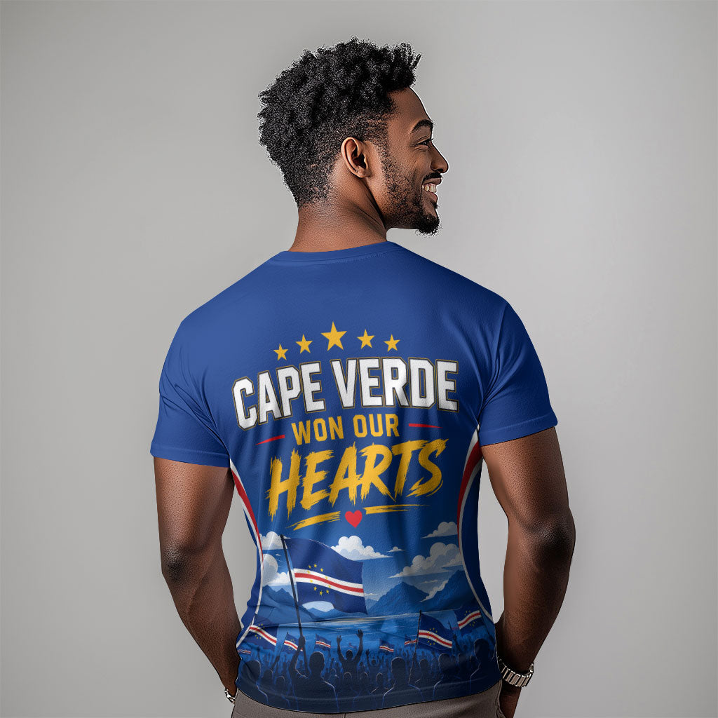 Cape Verde Won Our Hearts Soccer T shirt Blue Sharks Football Mascot Patriotic National Team