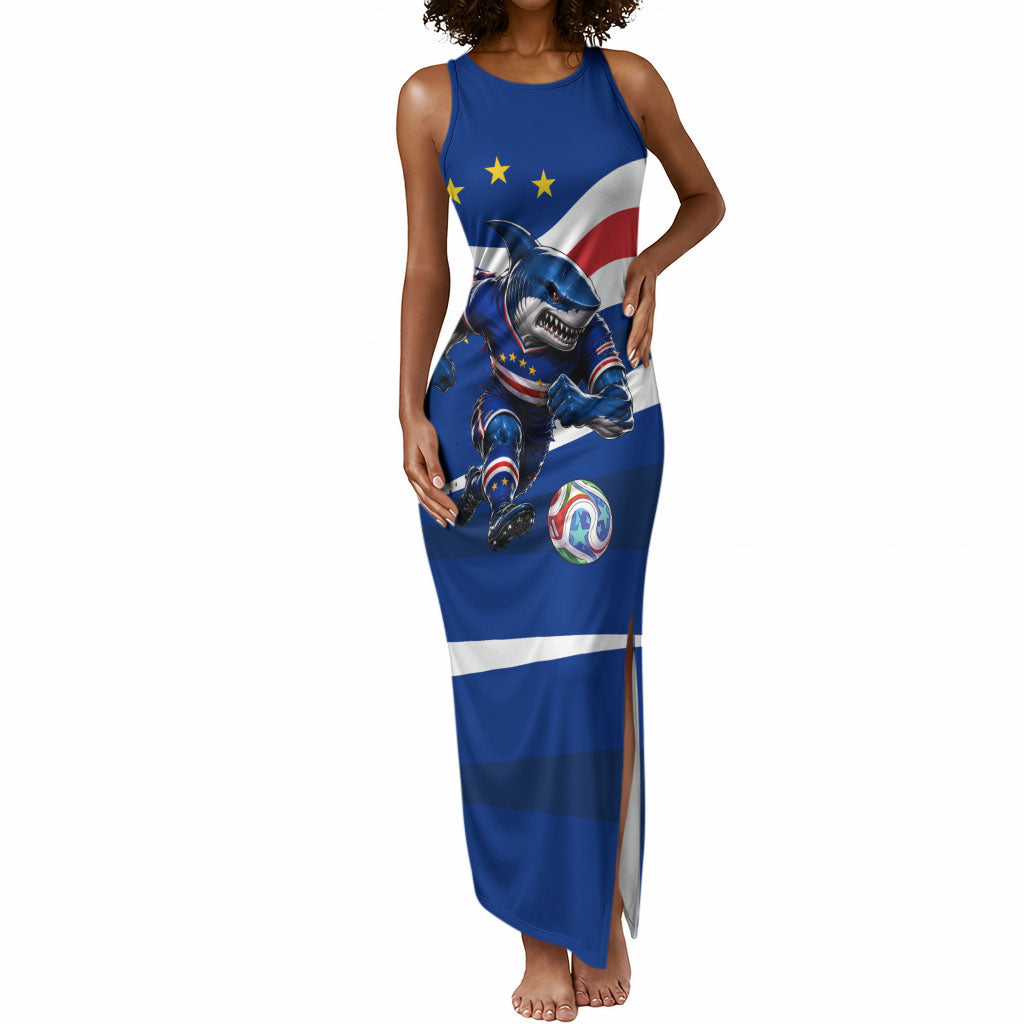Cape Verde Won Our Hearts Soccer Tank Maxi Dress Blue Sharks Football Mascot Patriotic National Team