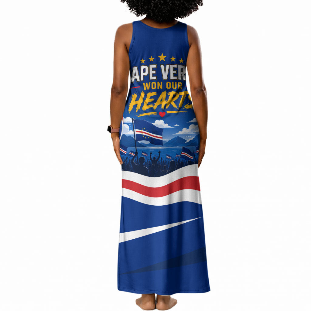 Cape Verde Won Our Hearts Soccer Tank Maxi Dress Blue Sharks Football Mascot Patriotic National Team