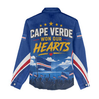 Cape Verde Won Our Hearts Soccer Women Casual Shirt Blue Sharks Football Mascot Patriotic National Team