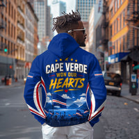 Cape Verde Won Our Hearts Soccer Zip Hoodie Blue Sharks Football Mascot Patriotic National Team