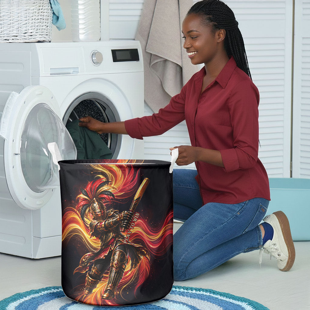 Trinbago Knight Riders Cricket Laundry Basket Trinidad and Tobago Fiery Knight Warrior Bat Flame