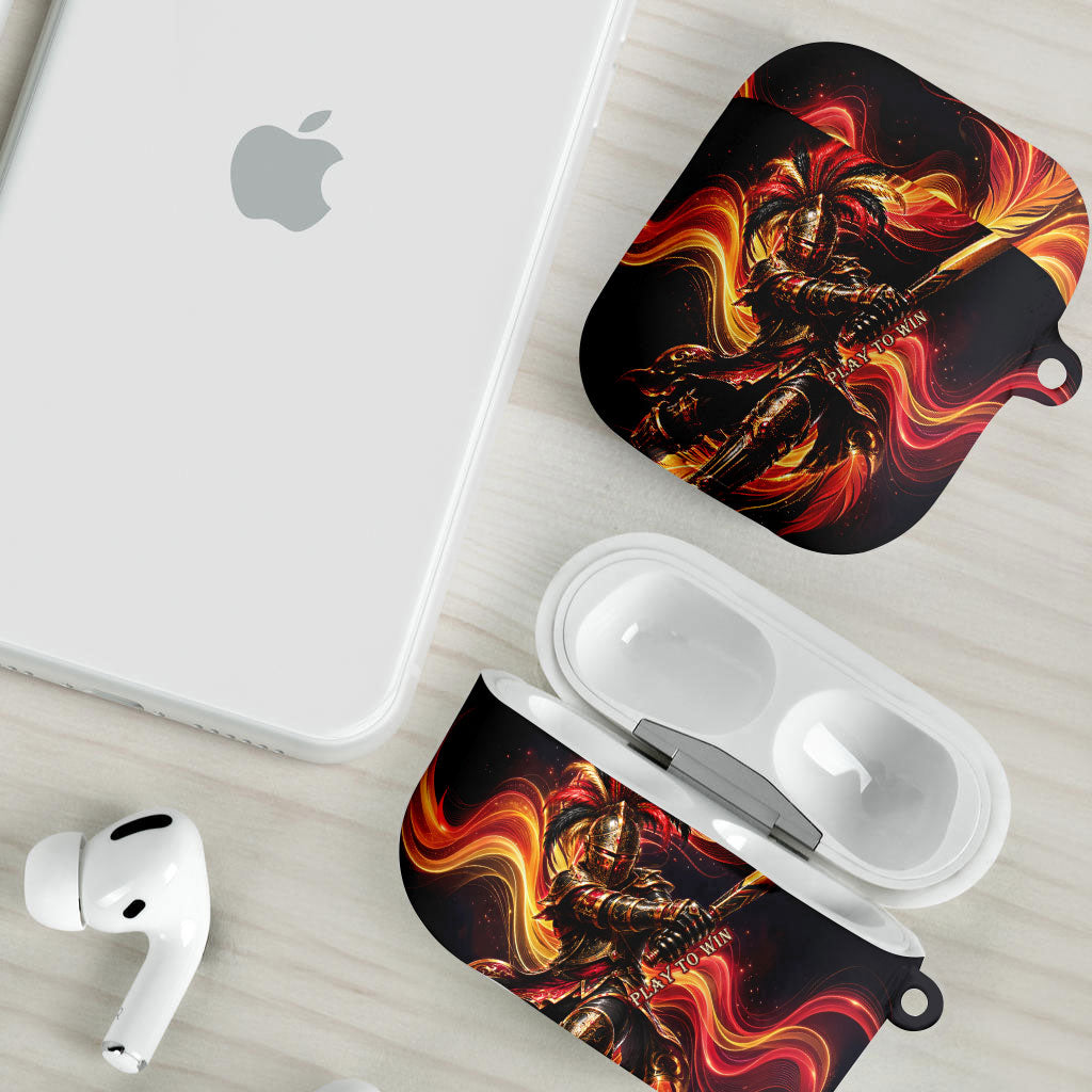 Trinbago Knight Riders Cricket AirPods Case Trinidad and Tobago Fiery Knight Warrior Bat Flame