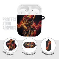 Trinbago Knight Riders Cricket AirPods Case Trinidad and Tobago Fiery Knight Warrior Bat Flame