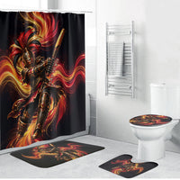 Trinbago Knight Riders Cricket Bathroom Set Trinidad and Tobago Fiery Knight Warrior Bat Flame