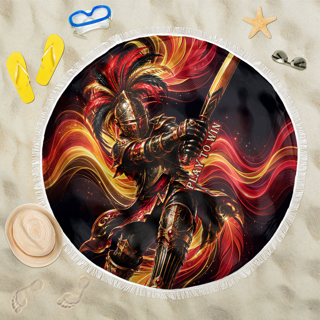 Trinbago Knight Riders Cricket Beach Blanket Trinidad and Tobago Fiery Knight Warrior Bat Flame