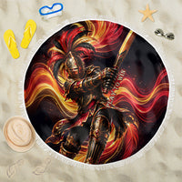 Trinbago Knight Riders Cricket Beach Blanket Trinidad and Tobago Fiery Knight Warrior Bat Flame