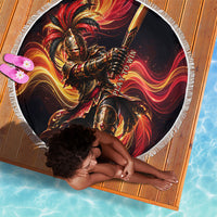 Trinbago Knight Riders Cricket Beach Blanket Trinidad and Tobago Fiery Knight Warrior Bat Flame
