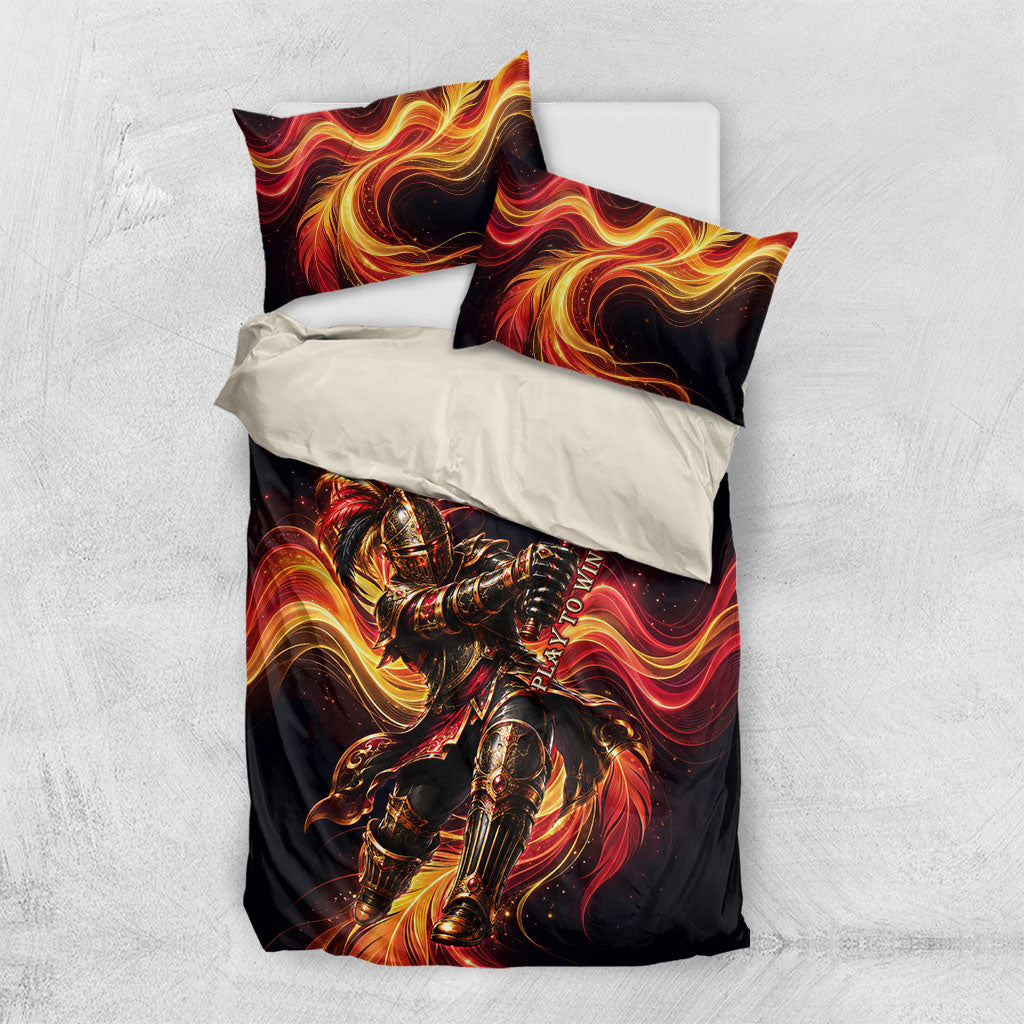 Trinbago Knight Riders Cricket Bedding Set Trinidad and Tobago Fiery Knight Warrior Bat Flame