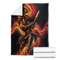 Trinbago Knight Riders Cricket Blanket Trinidad and Tobago Fiery Knight Warrior Bat Flame