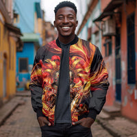 Trinbago Knight Riders Cricket Bomber Jacket Trinidad and Tobago Fiery Knight Warrior Bat Flame