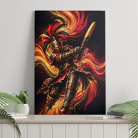 Trinbago Knight Riders Cricket Canvas Wall Art Trinidad and Tobago Fiery Knight Warrior Bat Flame