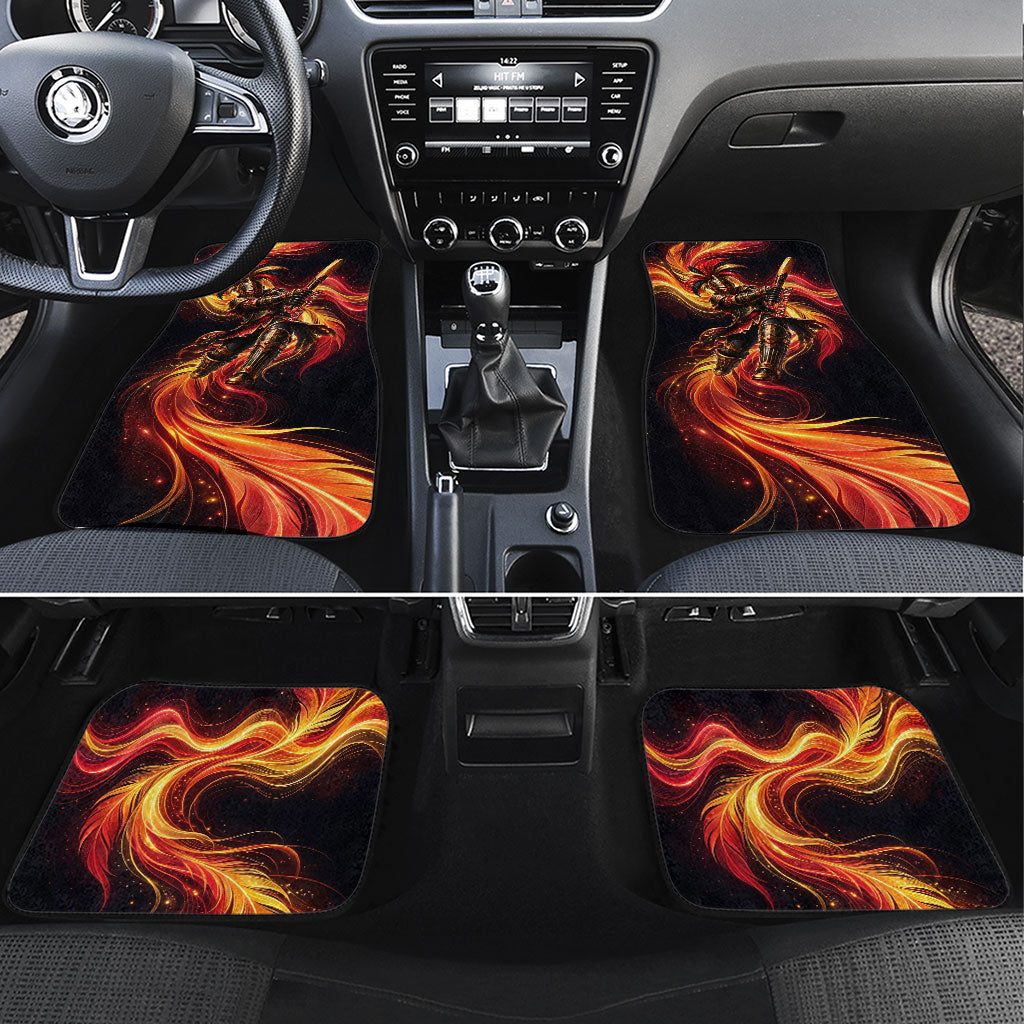 Trinbago Knight Riders Cricket Car Mats Trinidad and Tobago Fiery Knight Warrior Bat Flame
