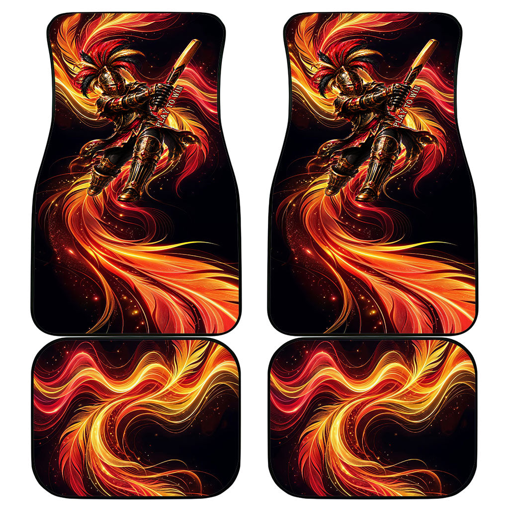Trinbago Knight Riders Cricket Car Mats Trinidad and Tobago Fiery Knight Warrior Bat Flame