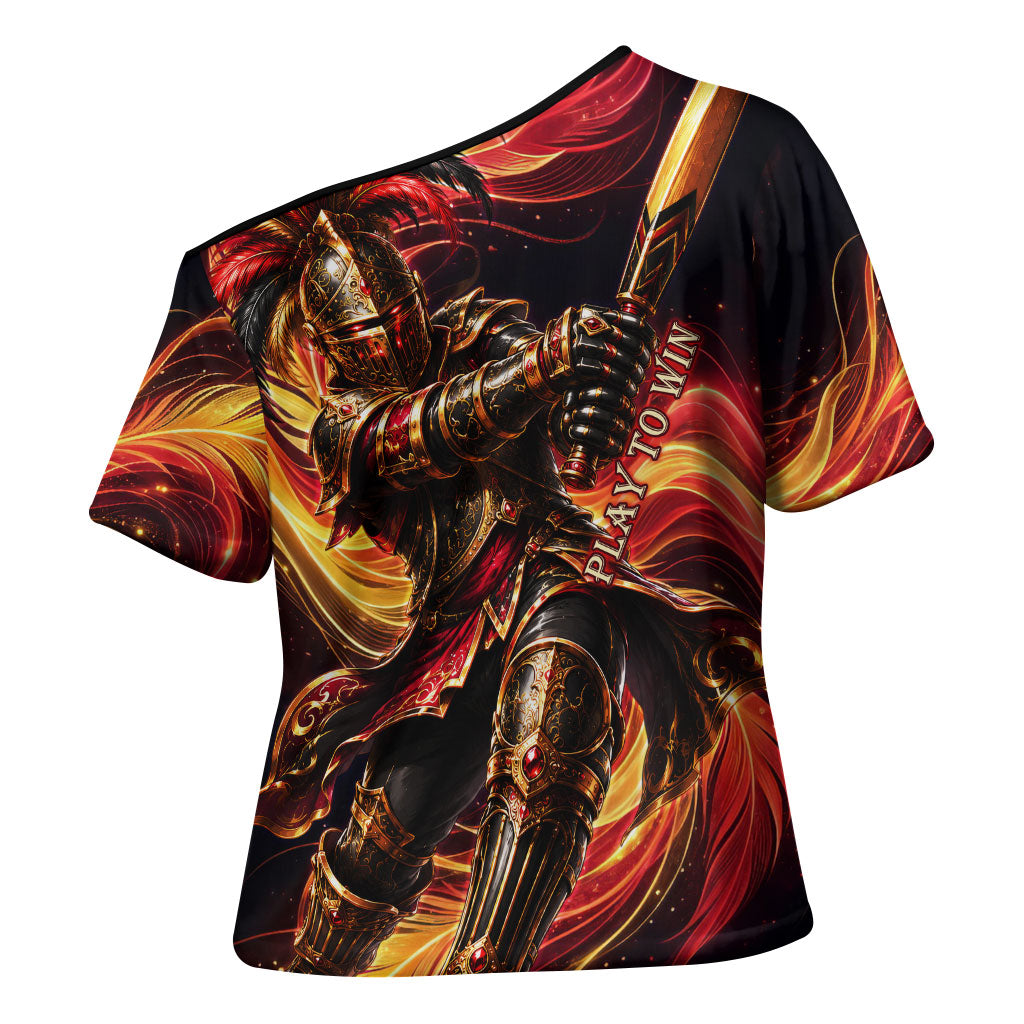 Trinbago Knight Riders Cricket Cross Shoulder Shirt Trinidad and Tobago Fiery Knight Warrior Bat Flame