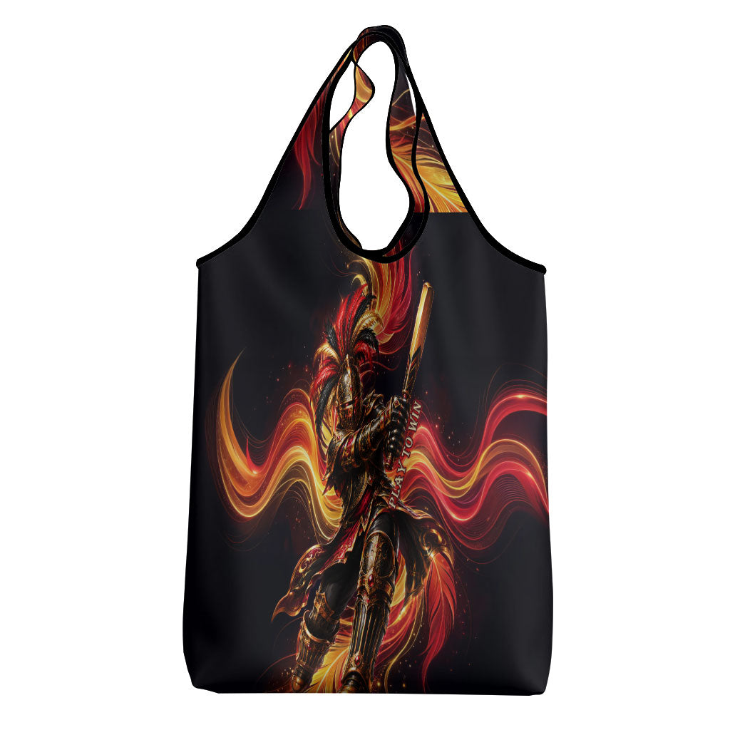 Trinbago Knight Riders Cricket Grocery Bag Trinidad and Tobago Fiery Knight Warrior Bat Flame