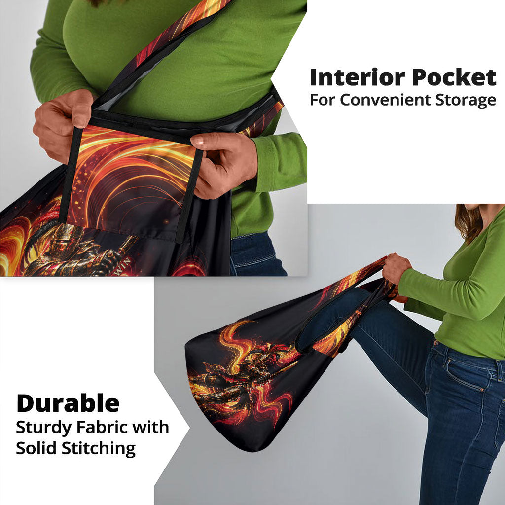 Trinbago Knight Riders Cricket Grocery Bag Trinidad and Tobago Fiery Knight Warrior Bat Flame