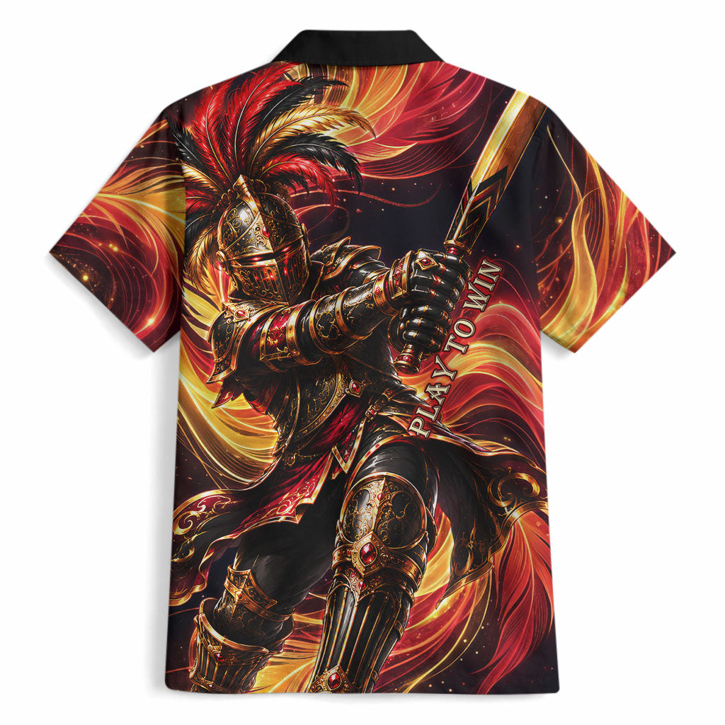Trinbago Knight Riders Cricket Hawaiian Shirt Trinidad and Tobago Fiery Knight Warrior Bat Flame