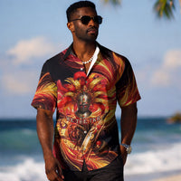 Trinbago Knight Riders Cricket Hawaiian Shirt Trinidad and Tobago Fiery Knight Warrior Bat Flame