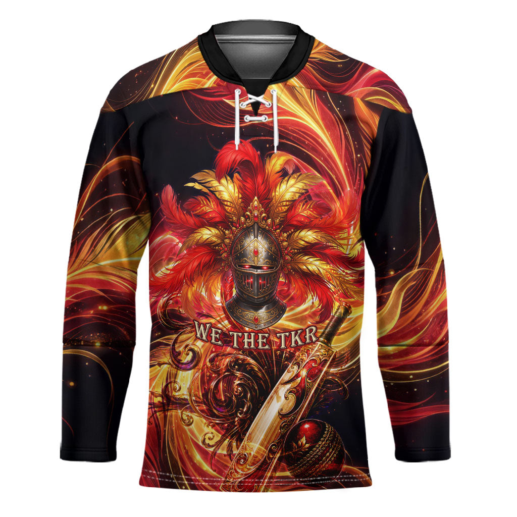 Trinbago Knight Riders Cricket Hockey Jersey Trinidad and Tobago Fiery Knight Warrior Bat Flame