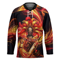 Trinbago Knight Riders Cricket Hockey Jersey Trinidad and Tobago Fiery Knight Warrior Bat Flame