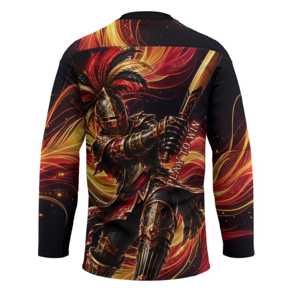Trinbago Knight Riders Cricket Hockey Jersey Trinidad and Tobago Fiery Knight Warrior Bat Flame