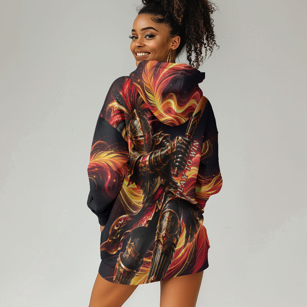 Trinbago Knight Riders Cricket Hoodie Dress Trinidad and Tobago Fiery Knight Warrior Bat Flame