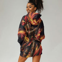 Trinbago Knight Riders Cricket Hoodie Dress Trinidad and Tobago Fiery Knight Warrior Bat Flame