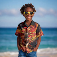 Trinbago Knight Riders Cricket Kid Hawaiian Shirt Trinidad and Tobago Fiery Knight Warrior Bat Flame