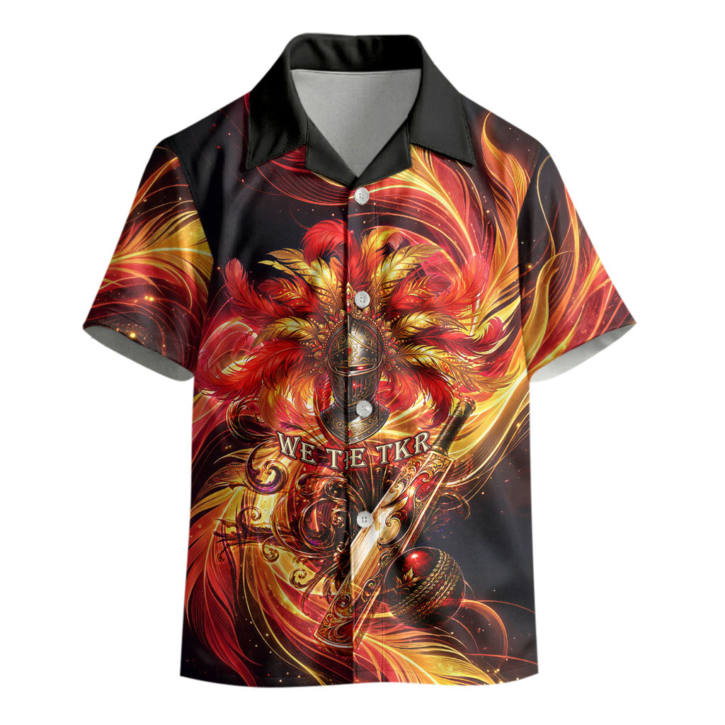 Trinbago Knight Riders Cricket Kid Hawaiian Shirt Trinidad and Tobago Fiery Knight Warrior Bat Flame