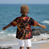 Trinbago Knight Riders Cricket Kid Hawaiian Shirt Trinidad and Tobago Fiery Knight Warrior Bat Flame