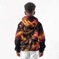 Trinbago Knight Riders Cricket Kid Hoodie Trinidad and Tobago Fiery Knight Warrior Bat Flame