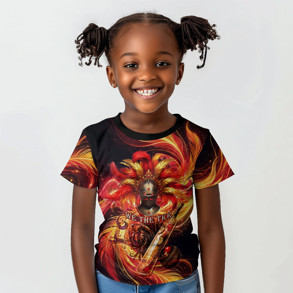 Trinbago Knight Riders Cricket Kid T shirt Trinidad and Tobago Fiery Knight Warrior Bat Flame