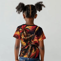 Trinbago Knight Riders Cricket Kid T shirt Trinidad and Tobago Fiery Knight Warrior Bat Flame