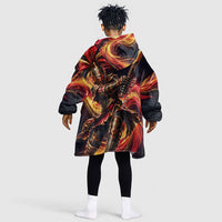 Trinbago Knight Riders Cricket Kid Wearable Blanket Hoodie Trinidad and Tobago Fiery Knight Warrior Bat Flame