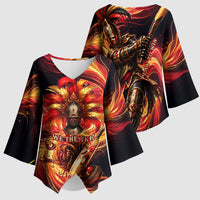 Trinbago Knight Riders Cricket Kimono Sleeve Blouse Trinidad and Tobago Fiery Knight Warrior Bat Flame