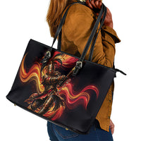 Trinbago Knight Riders Cricket Leather Tote Bag Trinidad and Tobago Fiery Knight Warrior Bat Flame